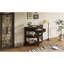 Console cannelée demi-lune avec tiroir et 2 tablettes pour le hall d'entrée, le salon et le couloir-741431597