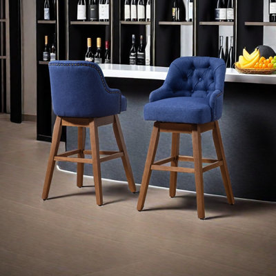 Rakhia Bar Stools Set of 2 Counter Height ChairsSwivel Bar Stools