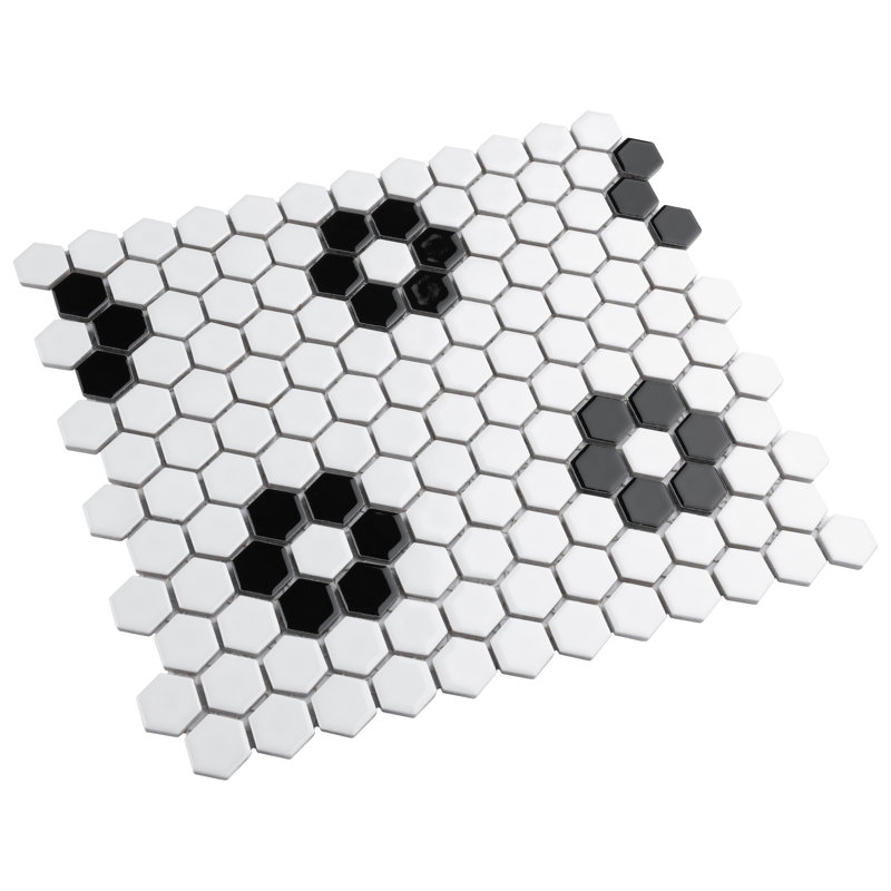 Metro 1" x 1" Hex Porcelain Honeycomb Mosaic Wall & Floor Tile