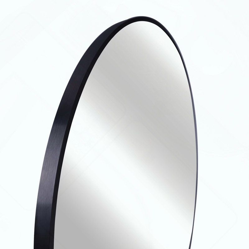 Miroir rond pour salle de bain, Noir, 16 po x 16 po, Rond