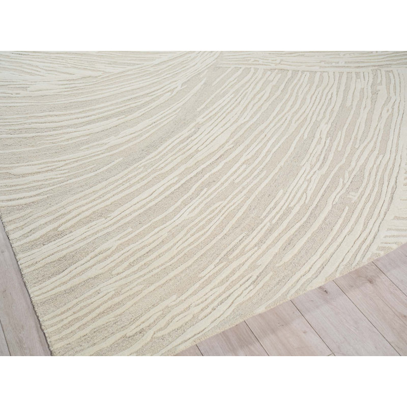 Entro hand-tufted New Zealand Wool Sage Green/Ivory Area Rug, Rectangle 12' x 15', Beige/Ivory