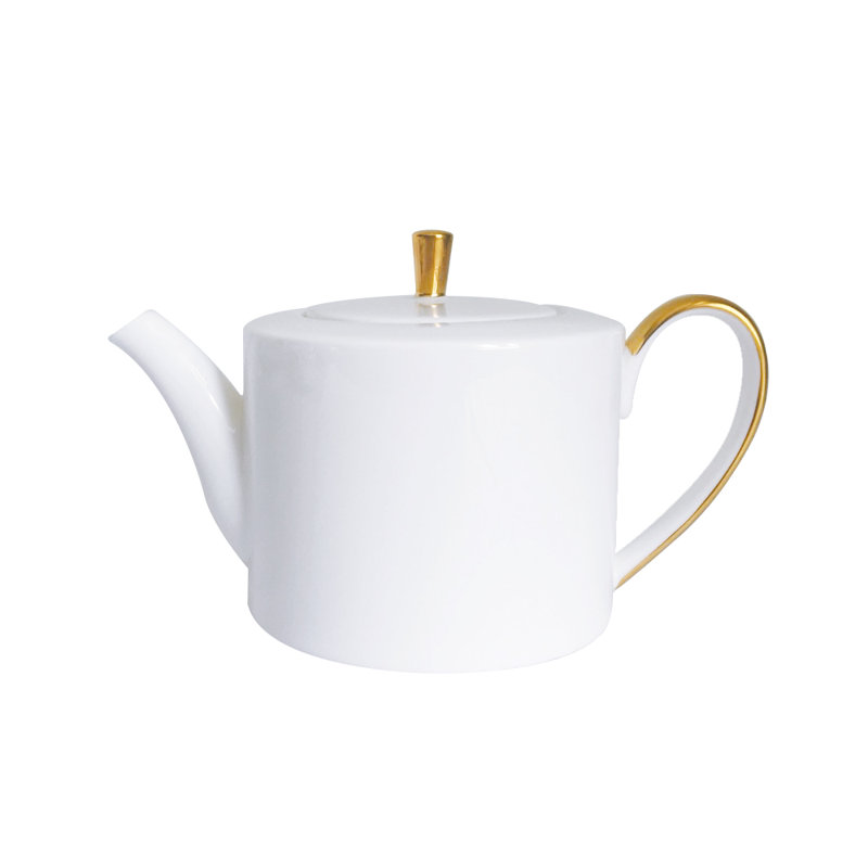 Golden Edge China Teapot