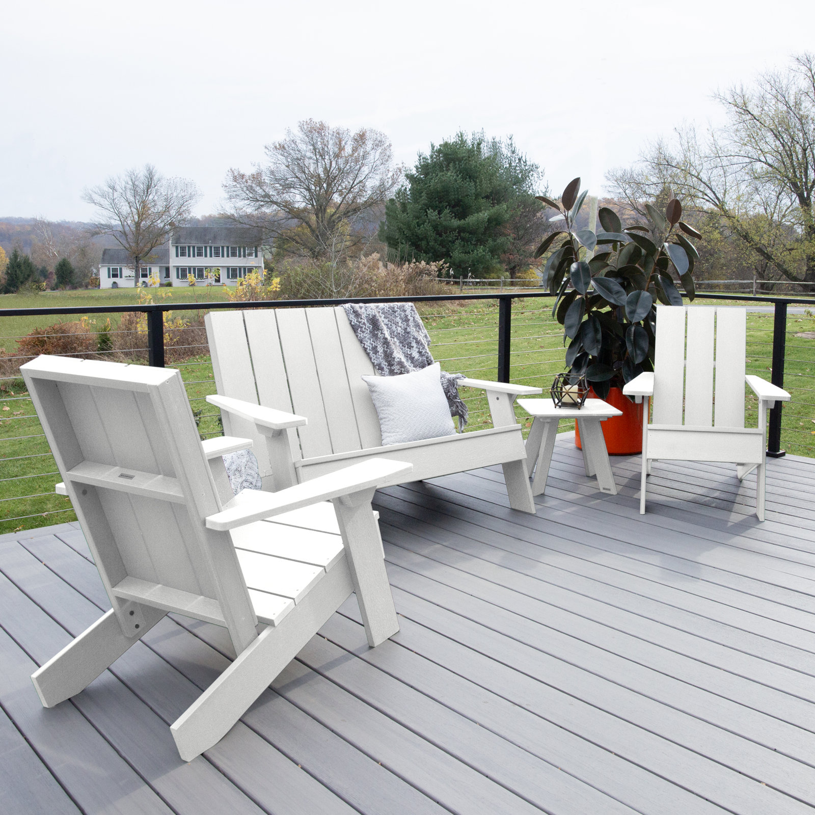 Byrnes 4 - Person Patio Conversation Set, White