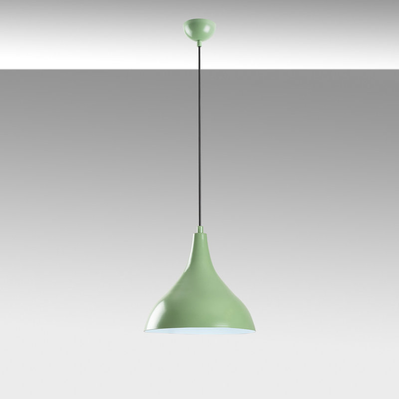 Lustre élégant en métal menthe, hauteur réglable 13,0 - 48,0 pouces | Plaque de base de 8,0 po de diamètre | 1 x douille E27, 40 W maximum (ampoule non incluse) | Luminaire élégant pour les espaces de vie modernes, classé IP20
