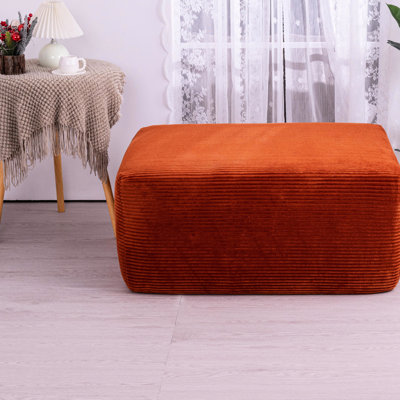 Velours côtelé orange équipé d'un rembourrage à ressorts pour un confort exceptionnel, configuration double méridienne, tissu, sans assemblage, profondeur de produit 36,63 po, largeur 29,64 po, hauteur 17,27 po, poids de 25,91 lb