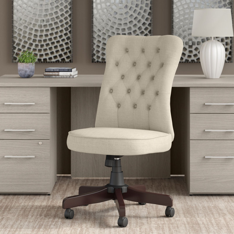 Huckins Vinyl Executive Chair, No, Cream