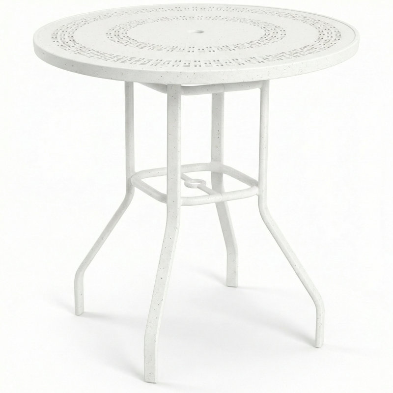 Table de bar ronde Windward Mayan, Blanc rivière