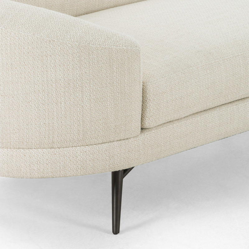 Carmela Upholstered Chaise Lounge, Carbon Black, Left-Arm Chaise, Irving Taupe Polyester Blend