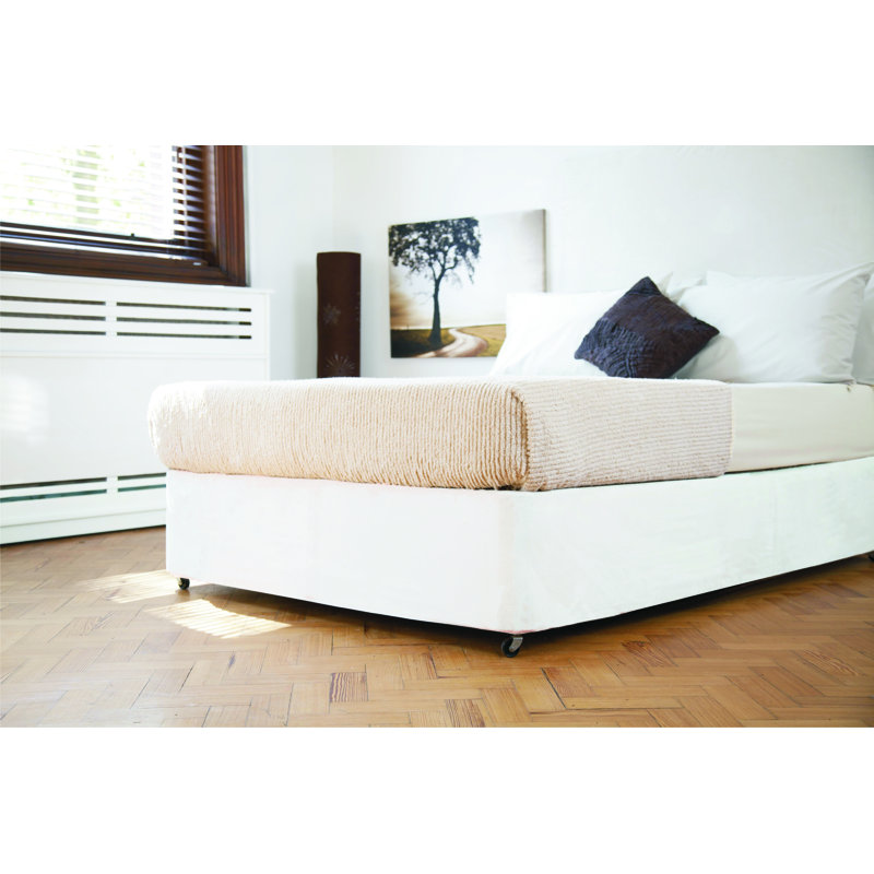 Faux suede Base wrap valance, Double (4'6), White