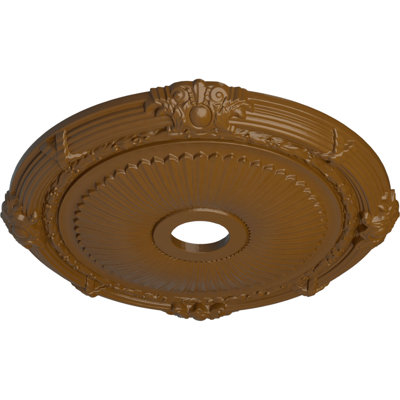 Endurathane Heaton Ceiling Medallion, 27 1/2"OD x 3 7/8"ID x 2 1/4"P (Fits Canopies up to 6 1/2"), Hand-Painted Smokey Topaz Finish