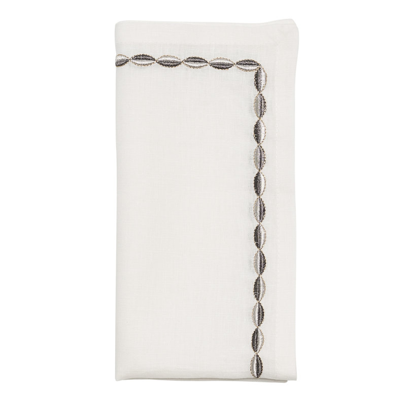 Swag Napkin, White/Gunmetal/Silver