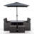 Nikolas 4 Seater Dining Set with Cushions and Parasol