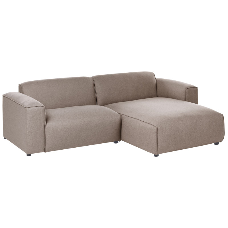 Cayser 3 Seater Corner Sectional, Taupe Fabric