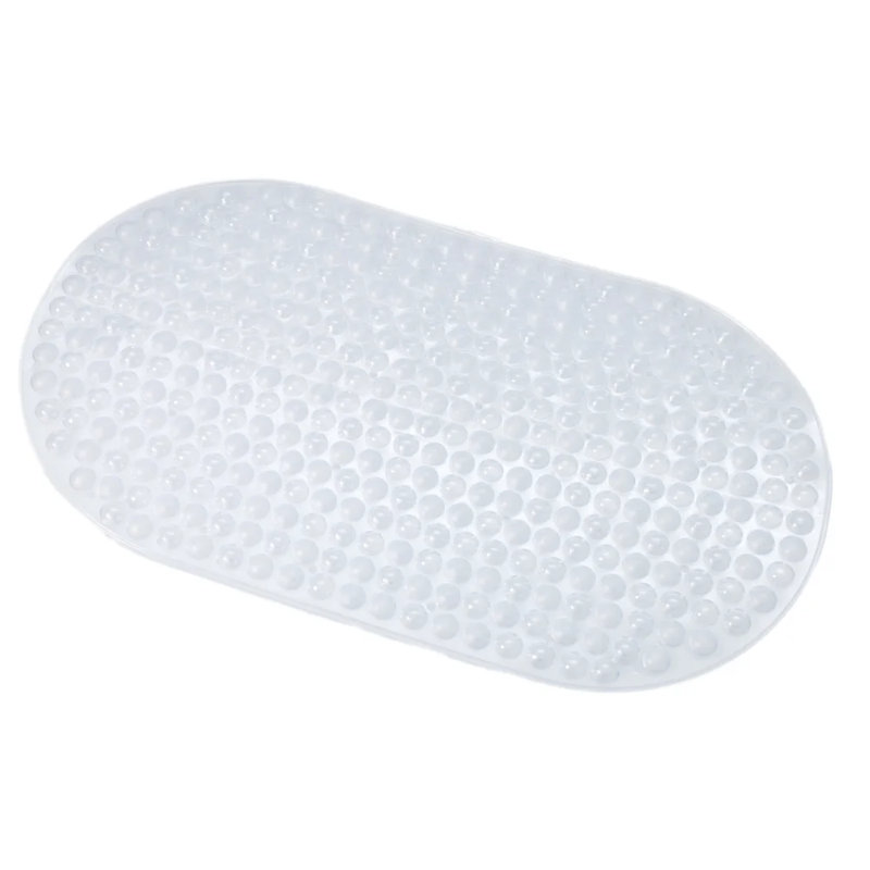 15"x27" Non Skid Oval Bubble Bath Mat, Clear