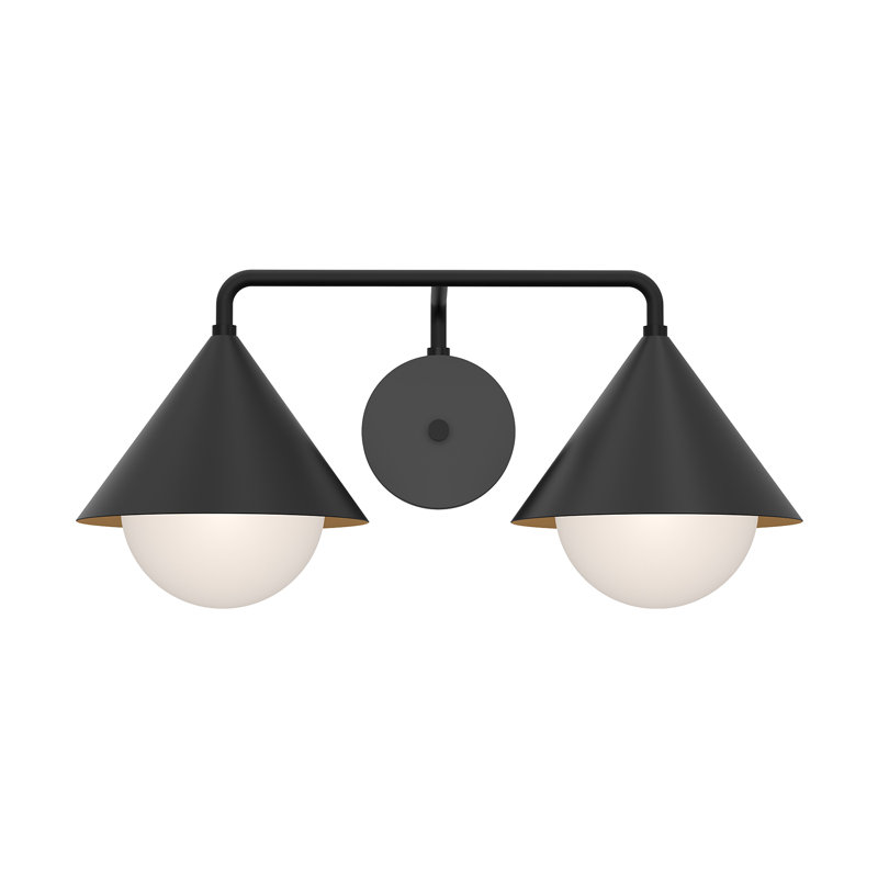 Ireland Steel Armed Sconce, Matte Black/Opal Glass