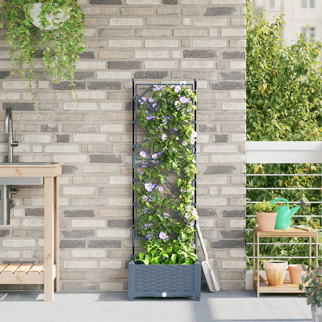 Garden Planter Steel Outdoor Container Modern Decor Terrace Stylish Pot