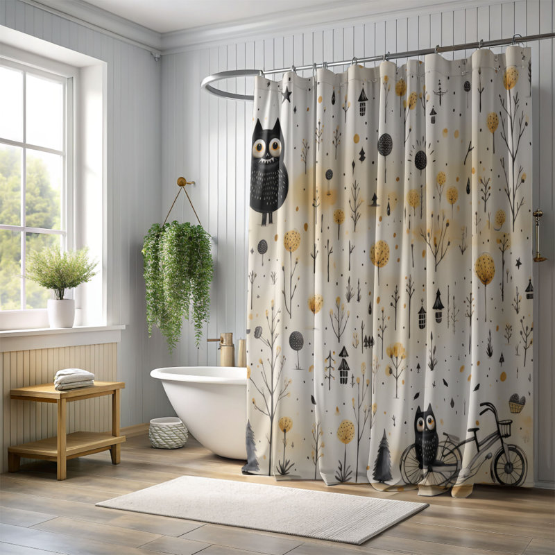 Rideau de douche Ghostly Autumn - Premium, H 74 po x l 71 po