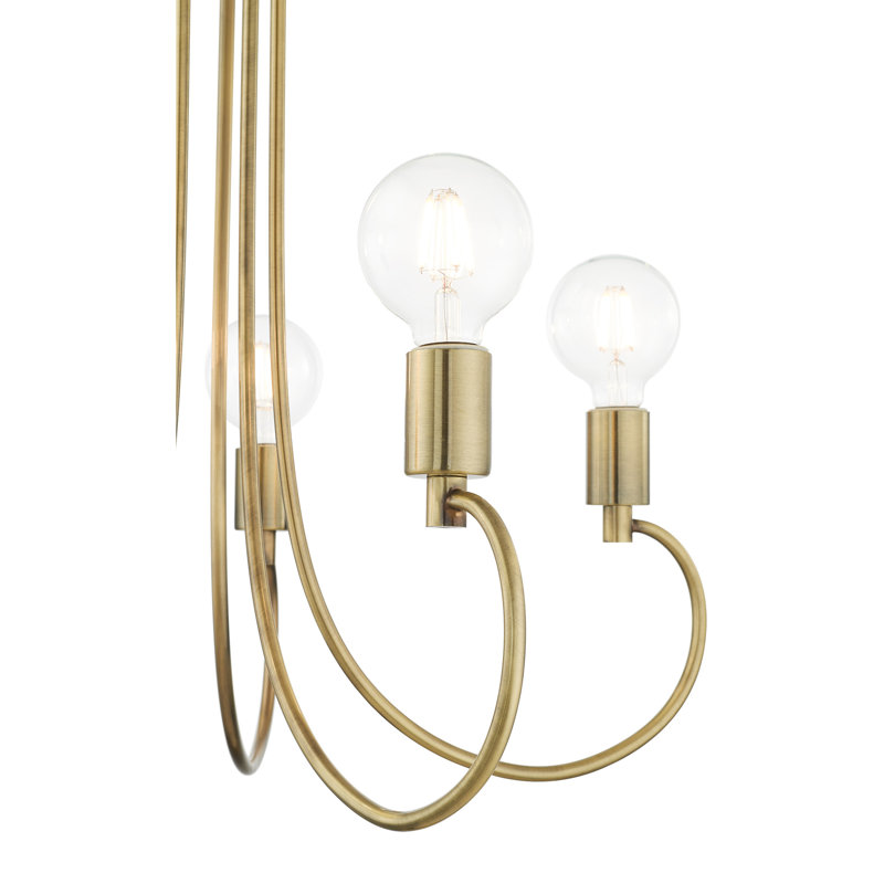 Lustre classique à 7 lumières de style bougie Hitterdal, Antique Brass, 5 lumières
