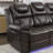 Home Theater Seating Manual Recliner Chair With Center Console And Led Light Strip For Living Room-783909453