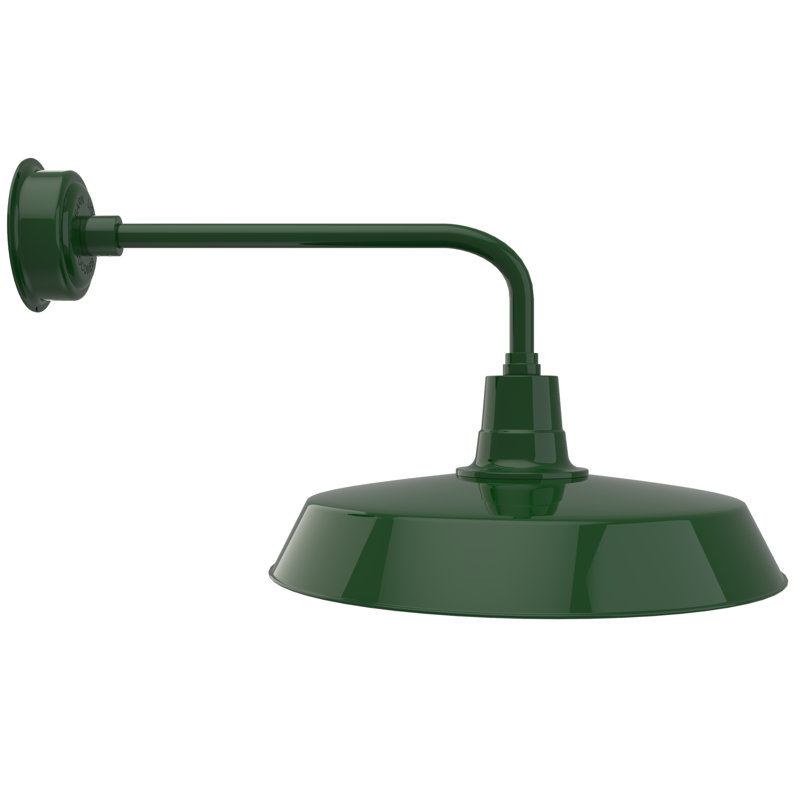 Luminaire de grange d’extérieur à del Haleigh, H 16,5 po x l 22 po x P 37 po, Vert Tage
