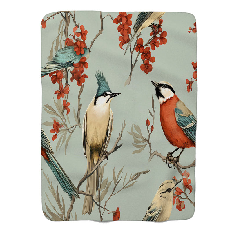 Bird Garden - 1 pièce Sherpa Premium, Grand lit