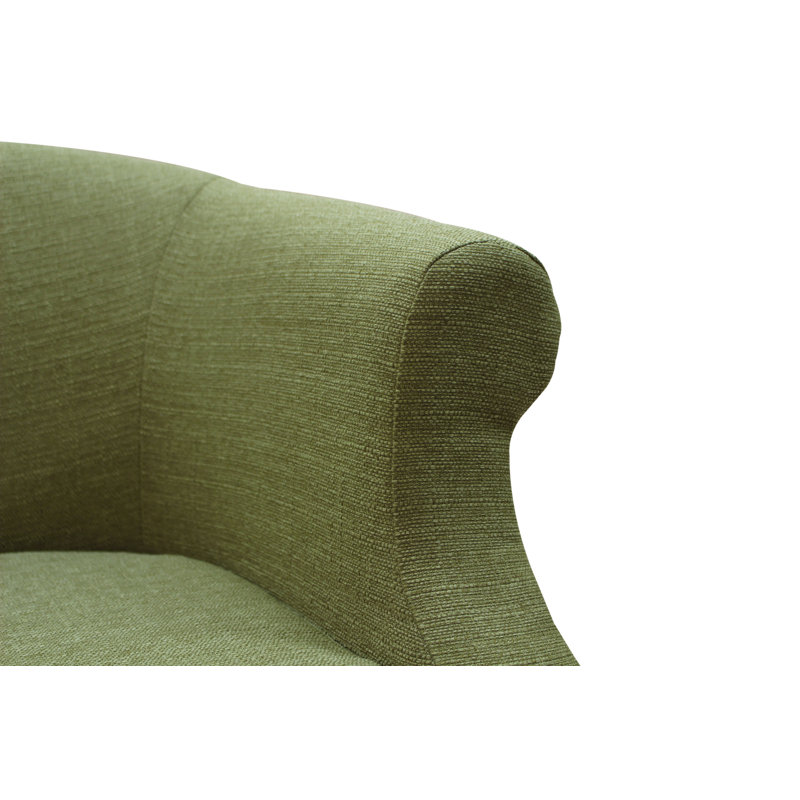 Fauteuil demi-tonneau en polyester Adea, Mélange de polyester kiwi DePalma