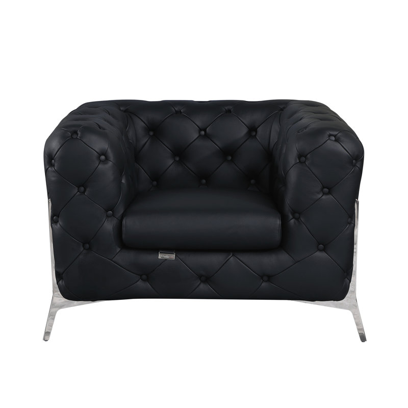 Fauteuil transitionnel 100% cuir italien, Noir