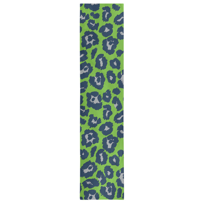 Animal Print Table Runner, Green/Black/Gray, 72" x 16"