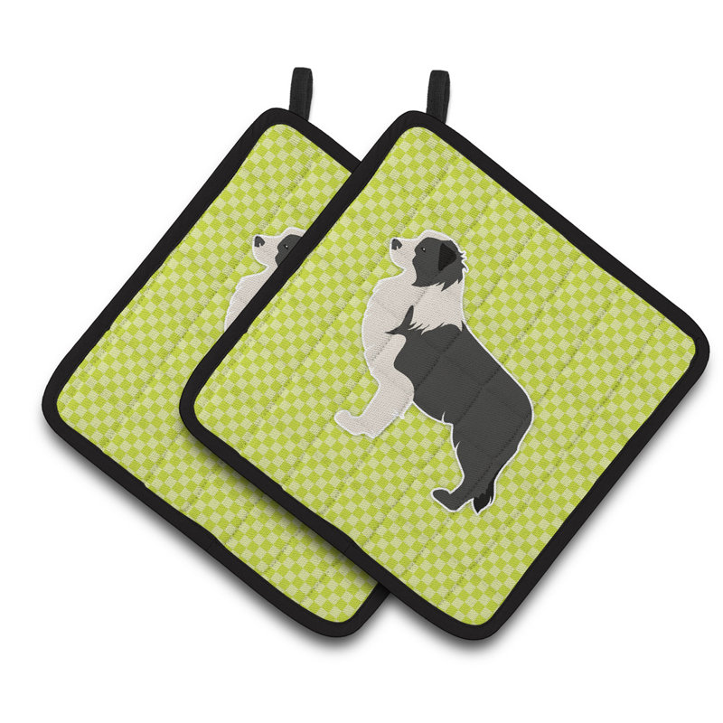 Poignée à carreaux Beardy Collie, Vert