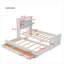 Structure de lit simple avec structure en bois avec fonction de rangement avec tête de lit et prises de courant, structure de lit extensible avec lit gigogne simple avec trois tiroirs avec fonction de rangement, finition blanche-1958686025-1958686031
