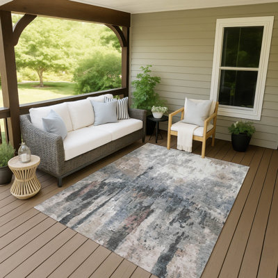 Machine Washable Indoor/Outdoor Pablo ACN2284 Abstract Rug
