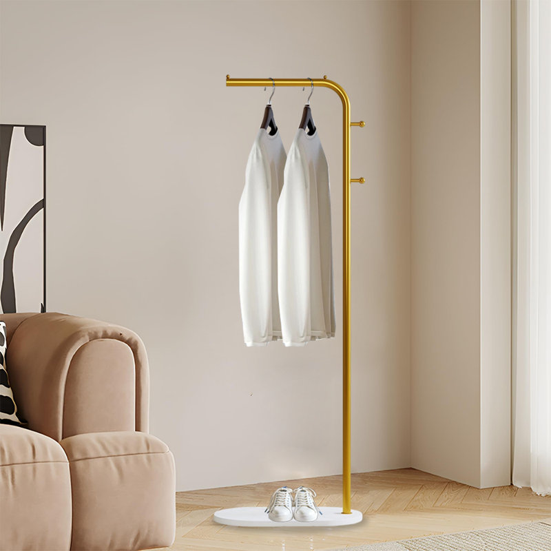 Portemanteau autoportant en métal pour vestibule et coin, Doré
