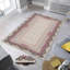 Tapis oriental rose / beige en polyester tissé à plat Alvarez-371441947