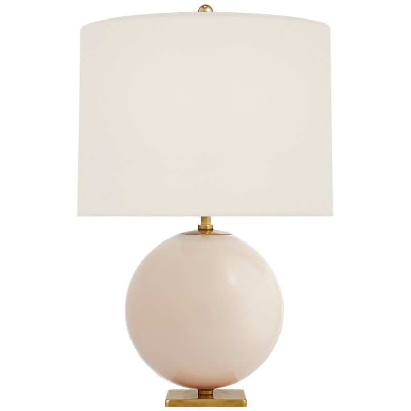 Elsie Cordless Table Lamp in Blush with Linen Shade