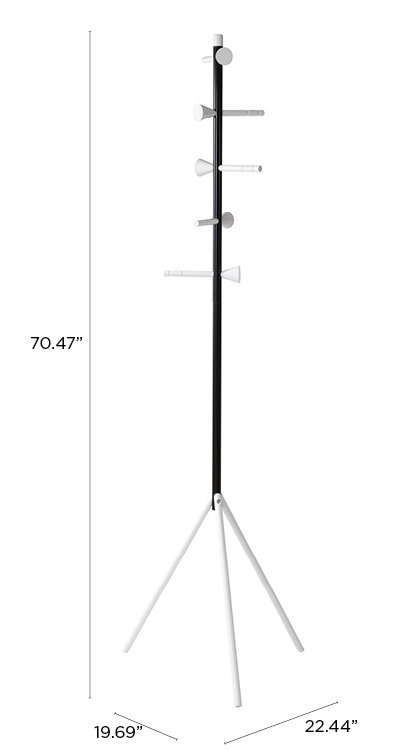 Iron Freestanding Coat Rack, Black/White