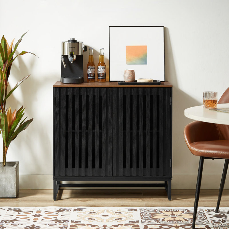 Cabinet With Slatted Grille Striped Door
