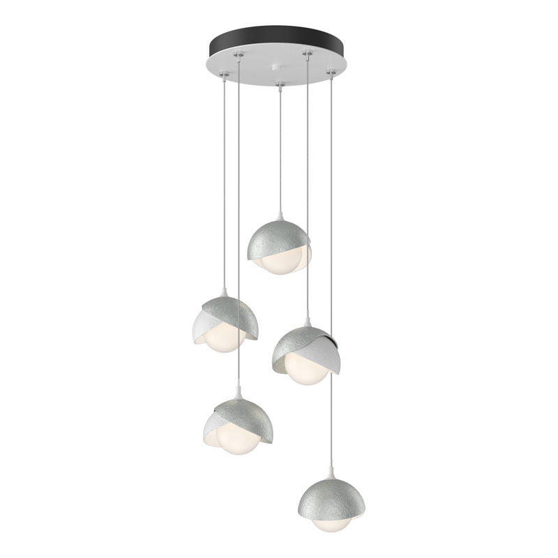 Brooklyn 5 - Light Cluster Geometric Pendant, Standard: 15" to 80", Bronze, Black