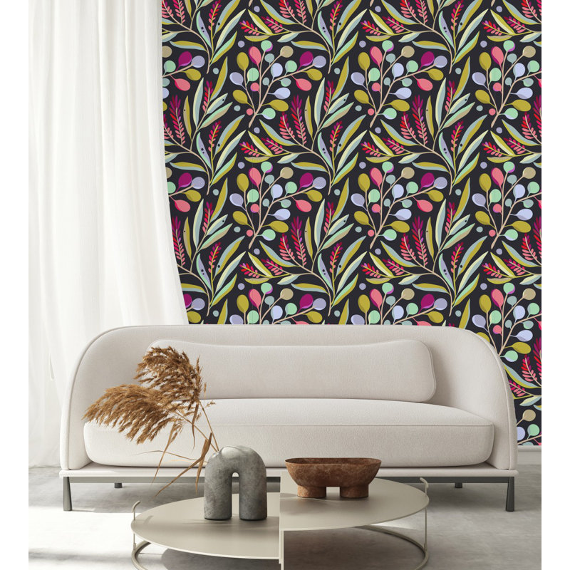 Pre-Pasted Vinyl Floral Wallpaper Roll