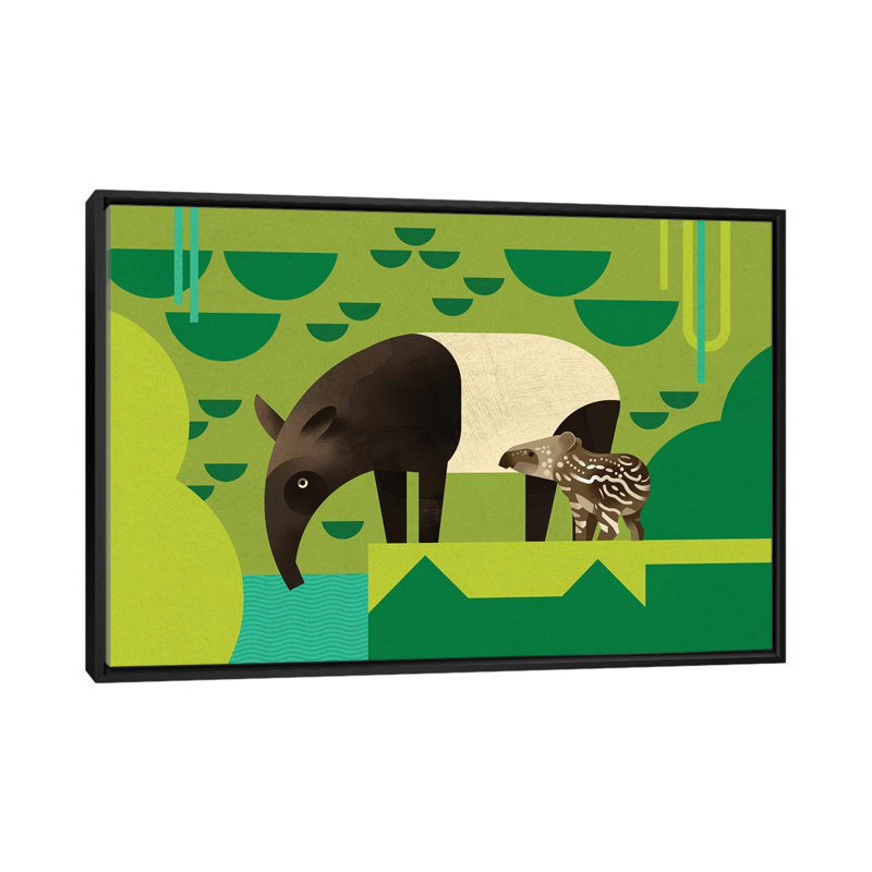 Tapir by Dieter Braun - Print on Canvas, 152.5 cm H x 101.5 cm W, Black Framed