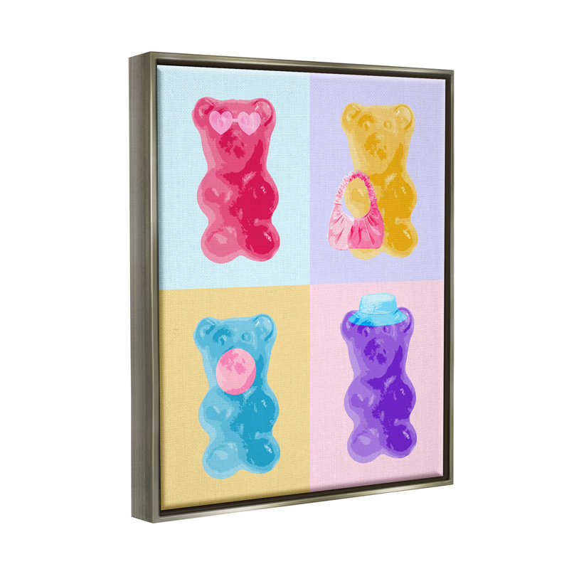 «Isabelle & Max ™ Pop Art Candy Bears», art mural encadré par Daphne Polselli, H 31 po x l 25 po x P 1,7 po