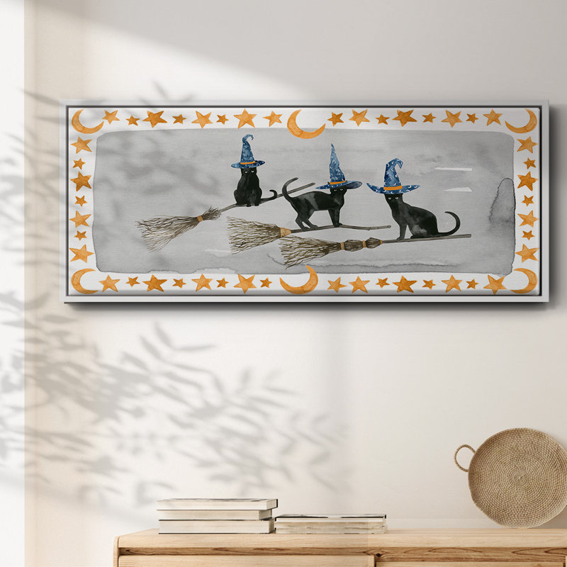 Black Cat Collection D- Framed Canvas, 20" H x 50" W