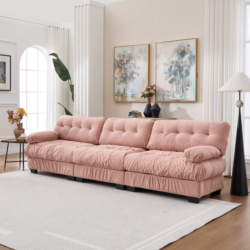Canapé modulaire spacieux à assise profonde, canapé moderne à structure en bois pour la maison