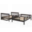 Lit superposé double avec lit gigogne simple, rangement et amp; Barrière de sécurité - aucun sommier nécessaire, finition espresso durable-109975644
