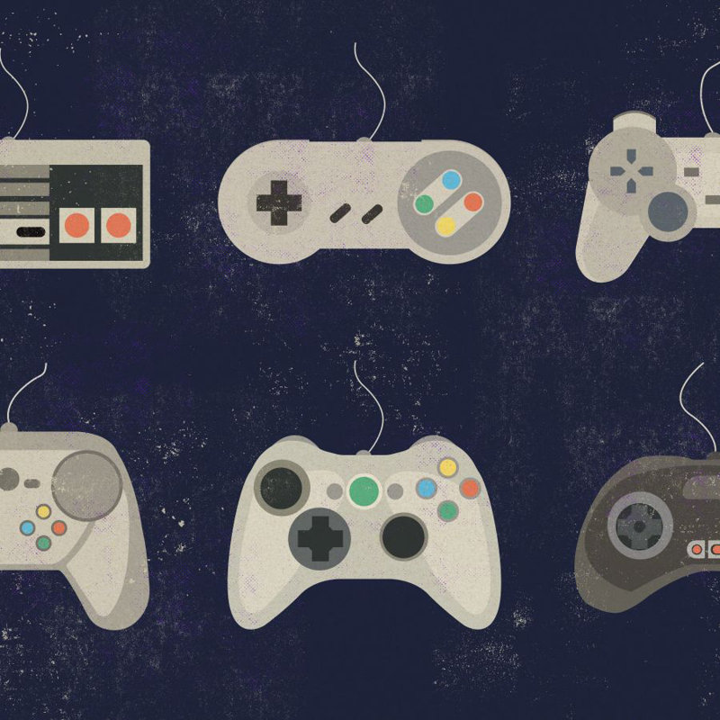 " Video Game Controller Evolution " by Logic Nerds 3 - Pieces, 14" H x 23" W x 1" D