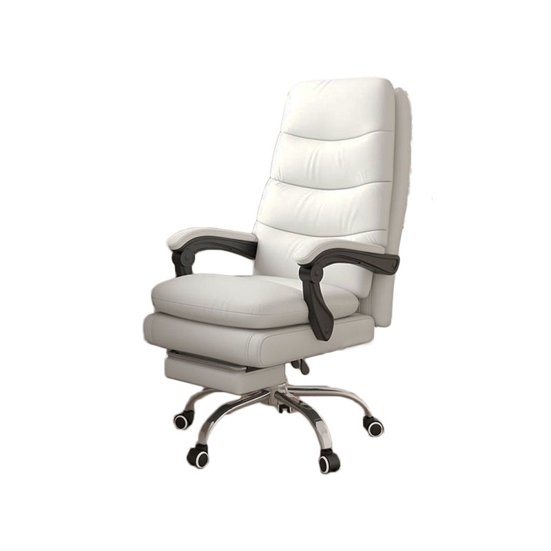 Fauteuil de direction ergonomique avec hauteur réglable et appui-tête, Blanc