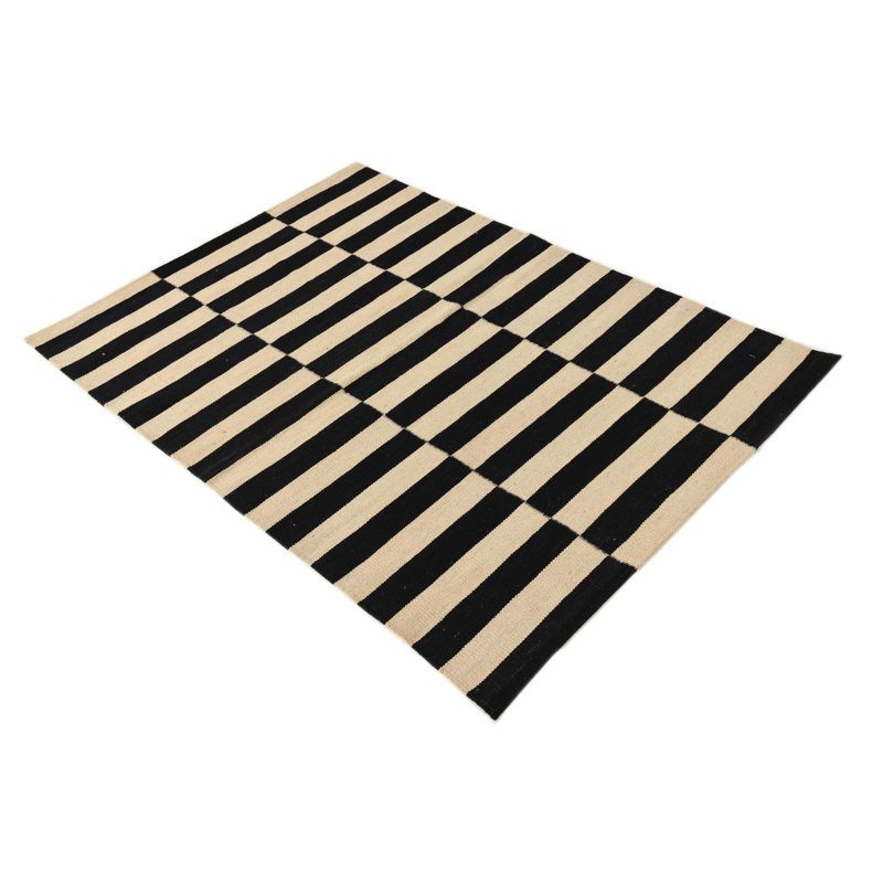 Tapis noir et blanc 3x5 Pinkerton