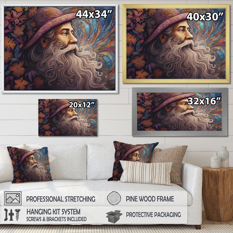 Bliss Sagesse du chaman, Cadre simple argenté, H 12 po x l 20 po x P 1 po