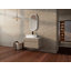 Meuble-lavabo mural 32 po avec lavabo en céramique et panneau plat en PVC, 2 portes à fermeture douce et 1 tiroir, emballage KD, panneau de particules-130817845