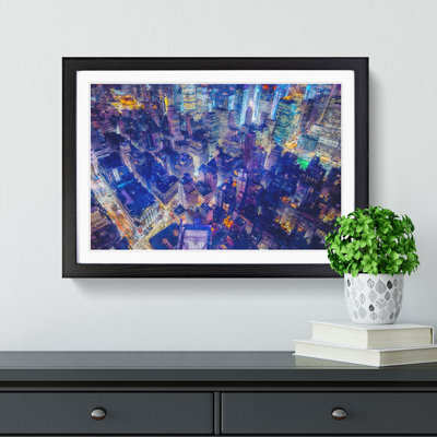Bright Lights Of New York City Painting - Single Picture Frame Print on MDF