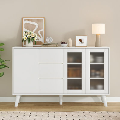 55.1"W Farmhouse Buffet Cabinet With 3 Drawer by George Oliver